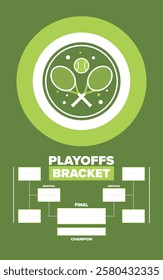 Playoffs bracket. Playoffs grid. Sport tournament bracket. Game and competition schedule. Season final. Team and players. Championship winner. Match score. Vector poster