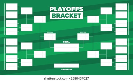 Playoffs bracket. Playoffs grid. Sport tournament bracket. Game and competition schedule. Season final. Team and players. Championship winner. Match score. Vector poster