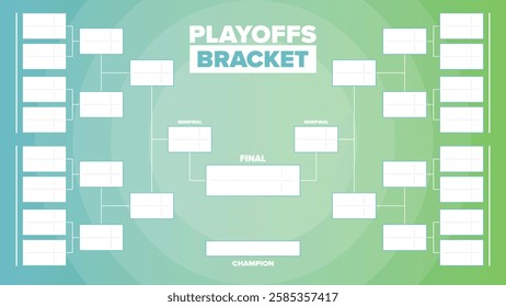 Playoffs bracket. Playoffs grid. Sport tournament bracket. Game and competition schedule. Season final. Team and players. Championship winner. Match score. Vector poster