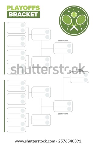 Playoffs bracket. Playoffs grid. Sport tournament bracket. Game and competition schedule. Season final. Team and players. Championship winner. Match score. Vector poster