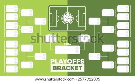 Playoffs bracket. Playoffs grid. Sport tournament bracket. Game and competition schedule. Season final. Team and players. Championship winner. Match score. Vector poster