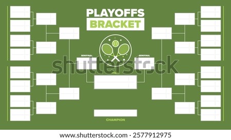 Playoffs bracket. Playoffs grid. Sport tournament bracket. Game and competition schedule. Season final. Team and players. Championship winner. Match score. Vector poster