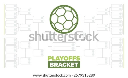 Playoffs bracket. Playoffs grid. Sport tournament bracket. Game and competition schedule. Season final. Team and players. Championship winner. Match score. Vector poster