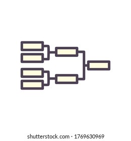 playoffs schedule line and fill style icon design, Soccer football sport hobby competition and game theme Vector illustration
