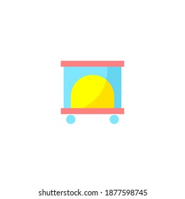 Playpen icon. Baby icon. Simple, flat, color, shading.