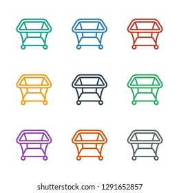 playpen icon white background. Editable outline playpen icon from baby. Trendy playpen icon for web and mobile.