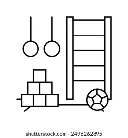 playroom child fun line icon vector. playroom child fun sign. isolated contour symbol black illustration