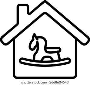 Diseño de Vector de icono de línea de sala de juegos