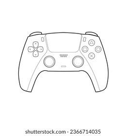 Playstation 5  Controller Layout lineart design svg