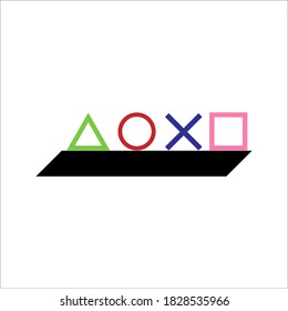 playstation glitch cross triangle square circle design game symbols icons playstation 5