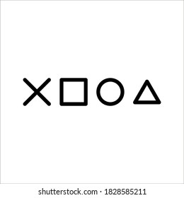 playstation glitch cross triangle square circle design game symbols icons on white background svg