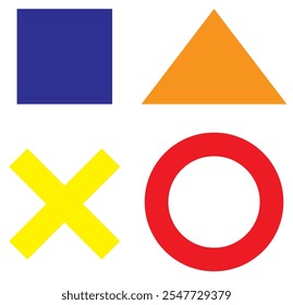 PlayStation Glitch Cross Triangle Square Circle Design Iconos de juego de símbolos Color editable
