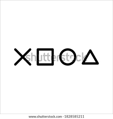 playstation glitch cross triangle square circle design game symbols icons on white background