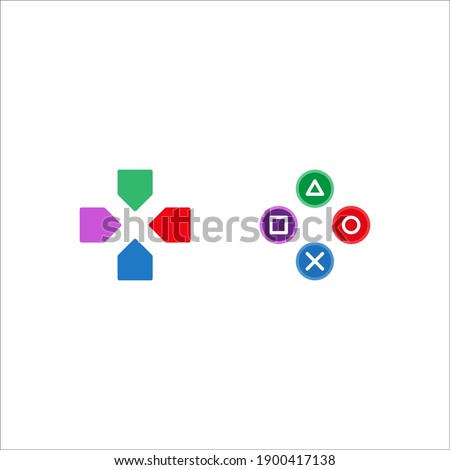 playstation glitch cross triangle square circle design game symbols icons on white background