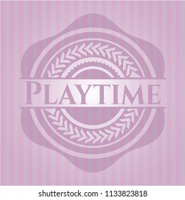 Playtime badge with pink background