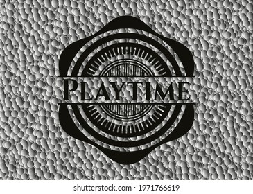 Playtime black emblem with grey bubbles background. Vintage. Vector Illustration. Detailed. 