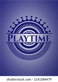 Playtime emblem with jean high quality background