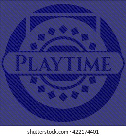 emblema de la época de juegos con textura jean