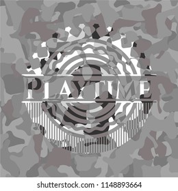 Playtime grey camouflaged emblem