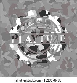 Playtime on grey camouflage pattern