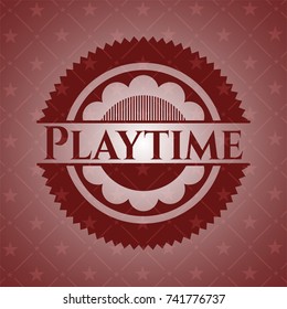 Playtime red emblem. Retro