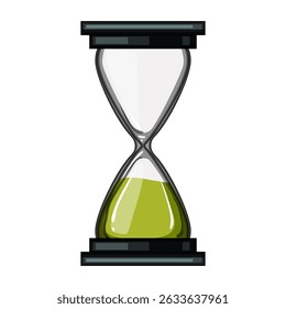 playtime sand timer kids cartoon. learning fun, visual tool, patience focus playtime sand timer kids sign. isolated symbol vector illustration