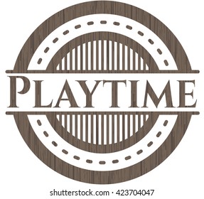 Playtime wood emblem. Retro