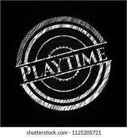 Playtime written on a chalkboard
