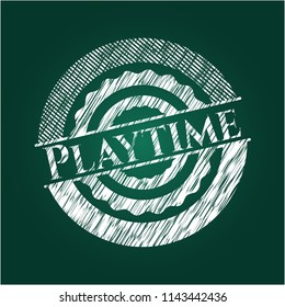 Playtime written on a chalkboard