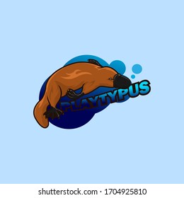 playtypus mascot logo vector cartoon