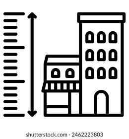 Vektorillustration der Symbollinie für Plaza Heights