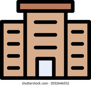plaza vector line colour icon