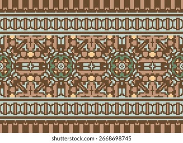 Plazo pattern Seamless Native American, Motif embroidery, Pixel Ikat embroidery vector Design for Print vyshyvanka placemat quilt sarong sarong beach kurtis Indian motifs