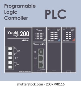 PLC Controller Industrial Flat Design