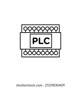 Ícone PLC conjunto de símbolos de linha plana.