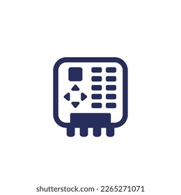 PLC icon on white, Programmable logic controller