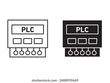 PLC-Umrisssymbol-Sammlung oder -Set. PLC Dünne Vektorgrafik