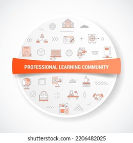 Plc Professional Learning Community Concept With Icon Concept With Round Or Circle Shape For Badge