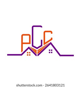 PLC Real State logo design, PLC simple and modern logo. PLC luxurious alphabet design  