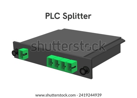 PLC Splitter 1-4 with connector SC APC. Passive optical network. Fiber optic splitter single mode.