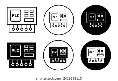 PLC Vektorsymbol-Set-Kollektion. PLC Rahmenflachsymbol.