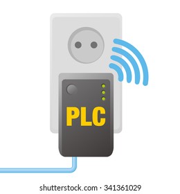 PLC(Power Line Communication), image illustration