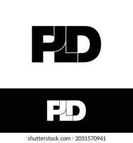 PLD letter monogram logo design vector