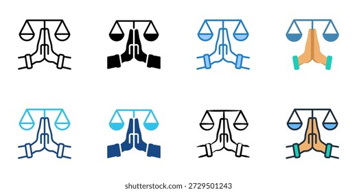 Los iconos de Plea Bargain establecen una colección de estilos múltiples. Trazo editable 
