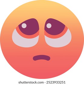 Ícone de emoji de rosto implorando. Cores modernas, elemento popular que expressa uma sensação de mendicidade ou vulnerabilidade, frequentemente usadas nas redes sociais. Emoticon, elemento isolado.