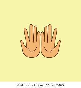 pleading hands colored field outline icon. Element of Arabian culture icon for mobile concept and web apps. Field outline pleading hands icon can used for web and mobile