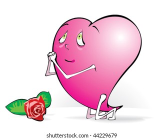 Pleading heart on knees