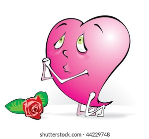 pleading heart on knees