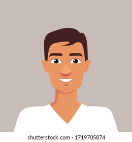 Pleasant Face Man Smiling Student Young Stock Vector (Royalty Free ...