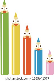 Pleasant friends of five colored pencils